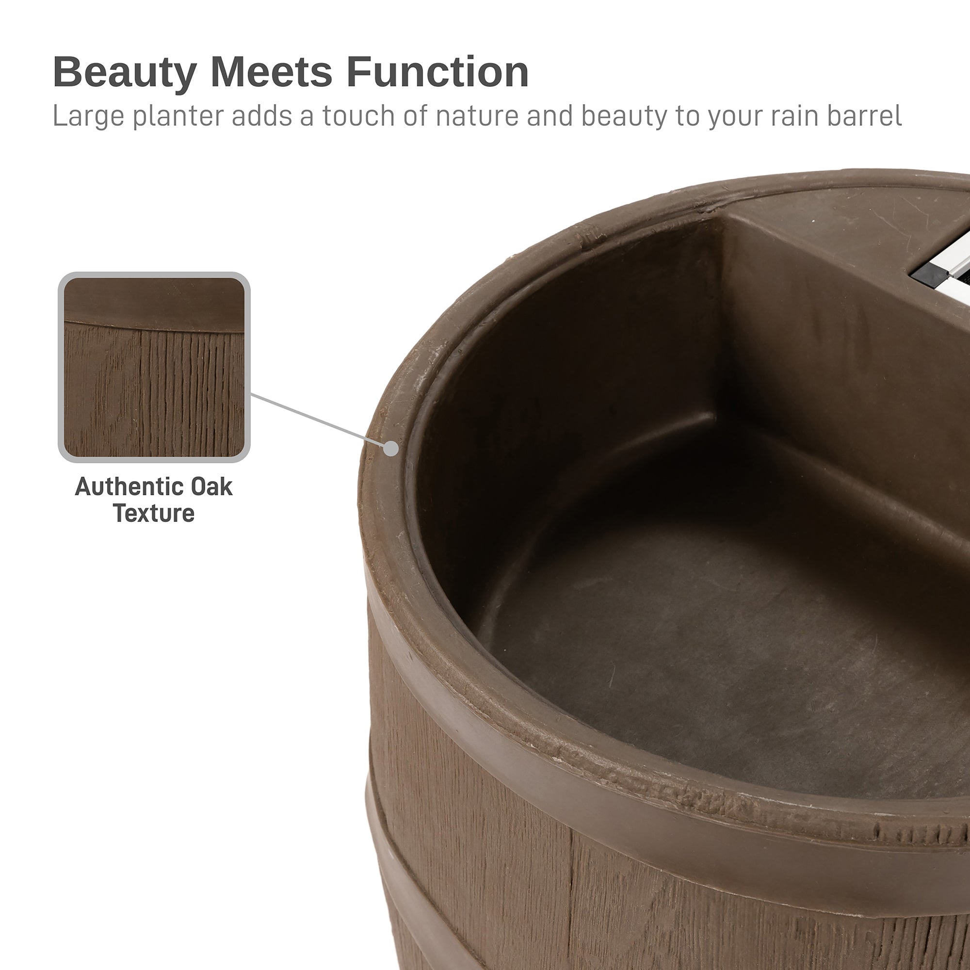 35 Gallon Round Rain Barrel With Planter