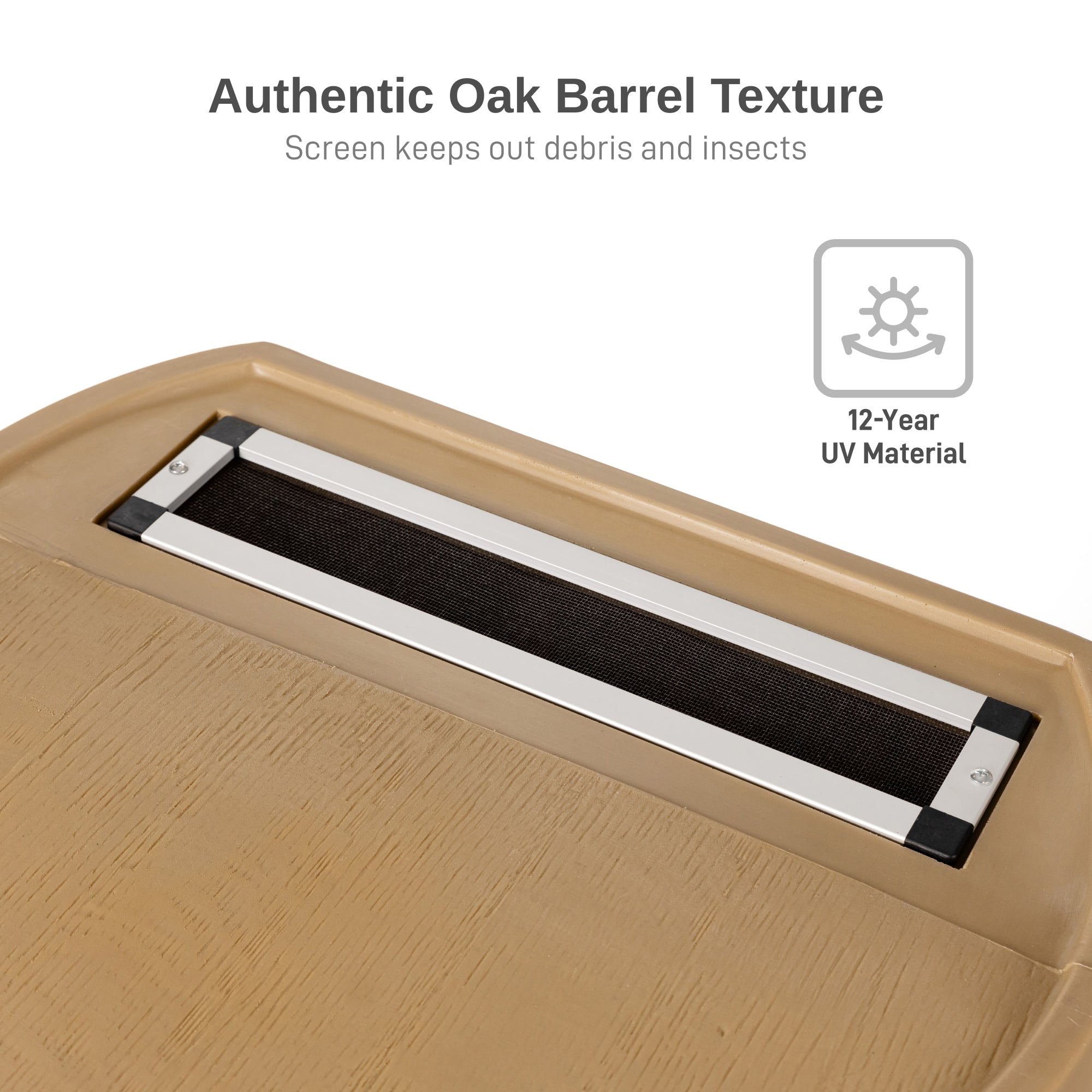 50 Gallon Flat Back Rain Barrel