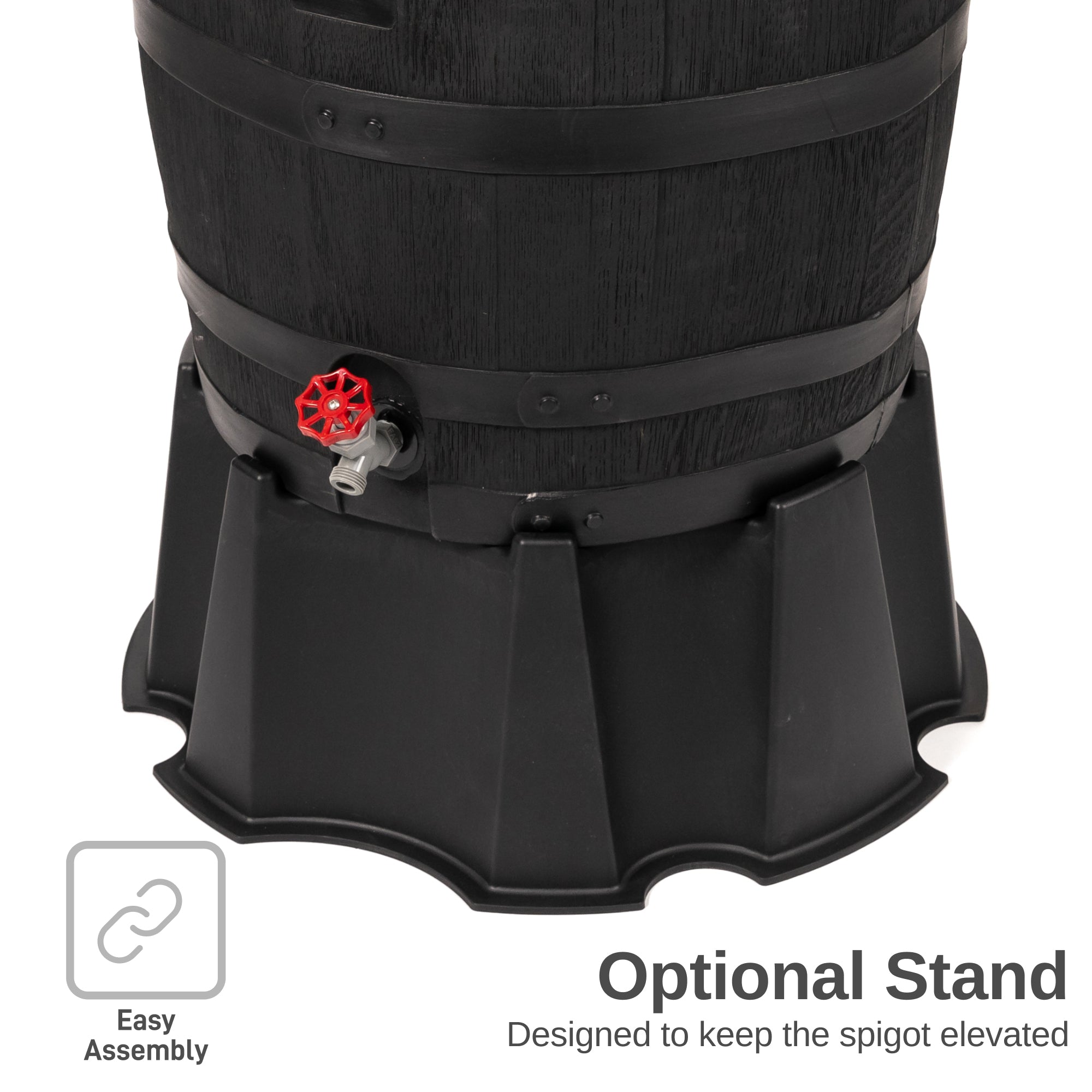 55 Gallon Premium Eco Flat Back Rain Barrel with Removable Lid