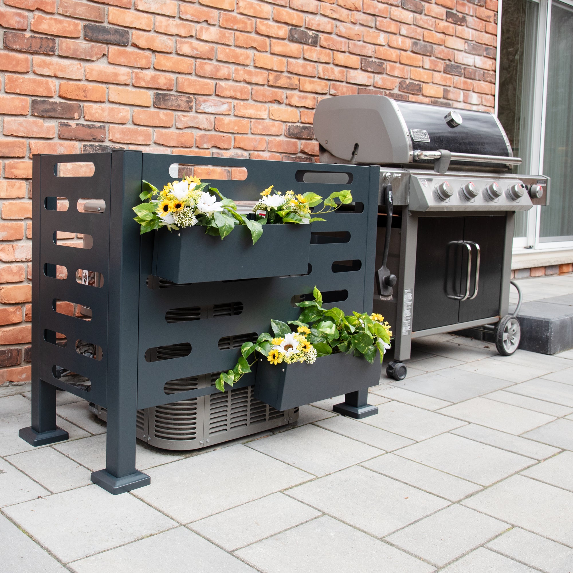 Premium Air Conditioner Planter Screen Small 40x20x30 inch, Graphite Colour