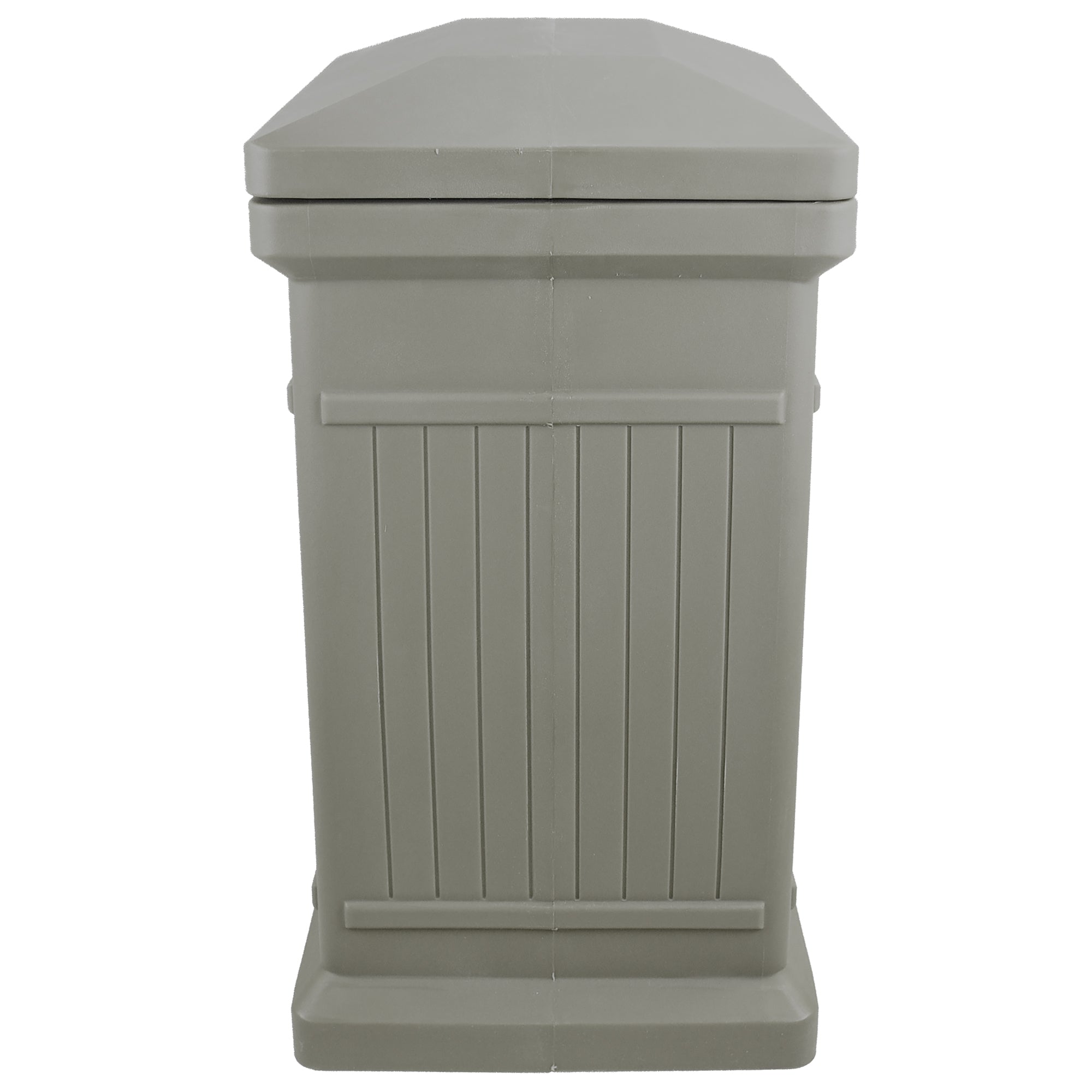 ParcelWirx premium vertical dropbox in prestige pewter from the side vide on white background