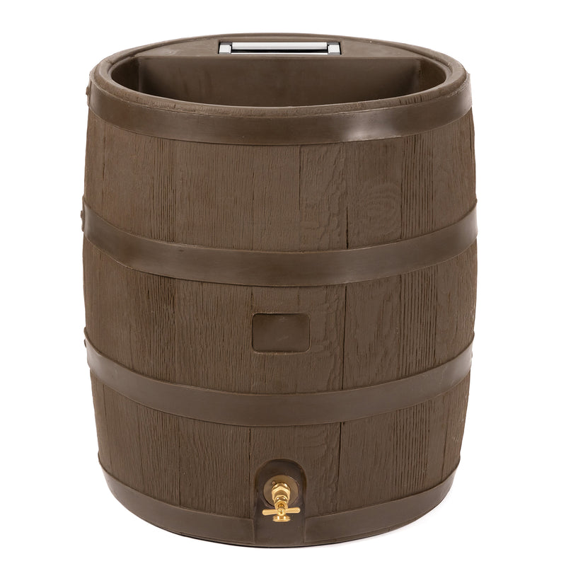 35 Gallon Round Rain Barrel With Planter