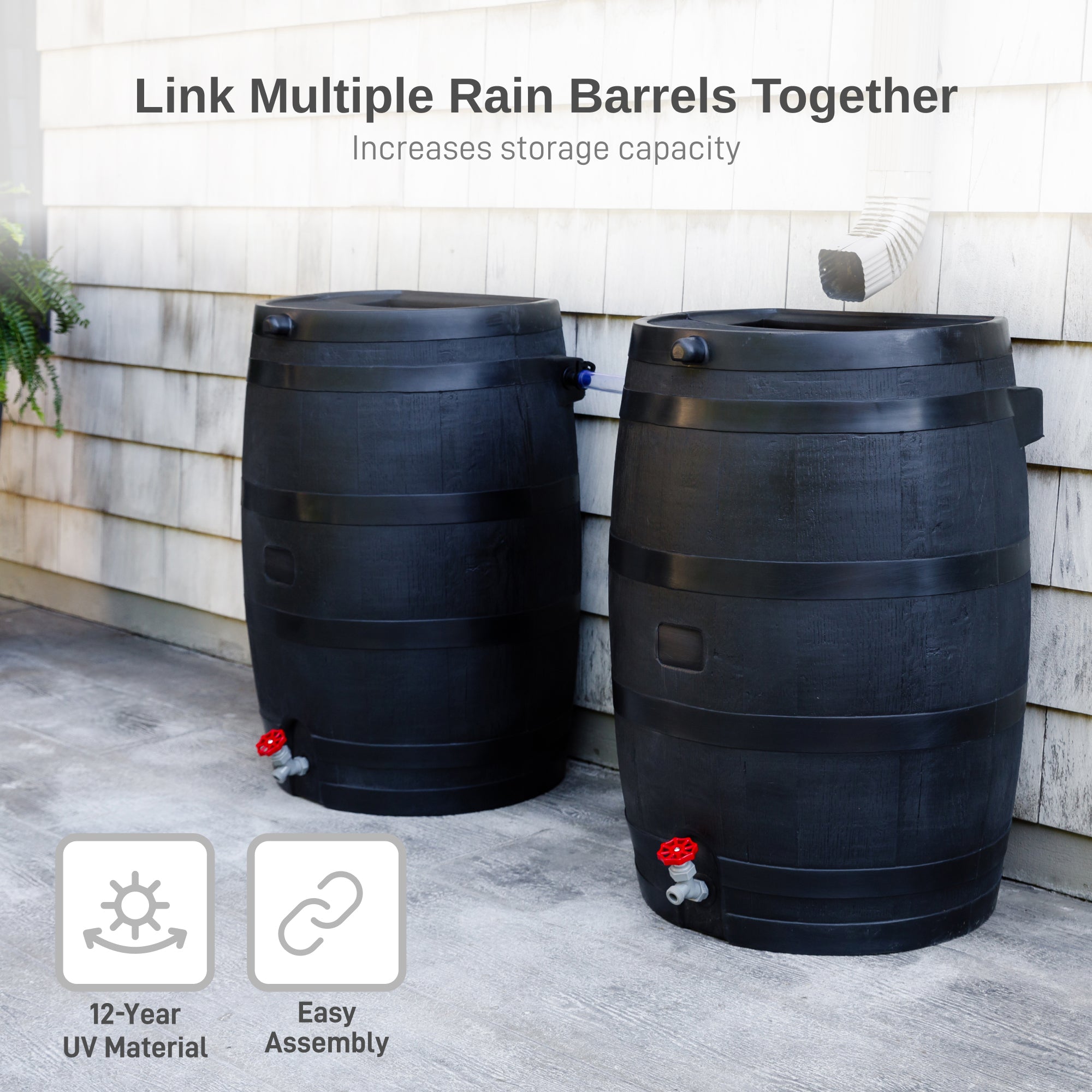 50 Gallon Eco Flat Back Rain Barrel