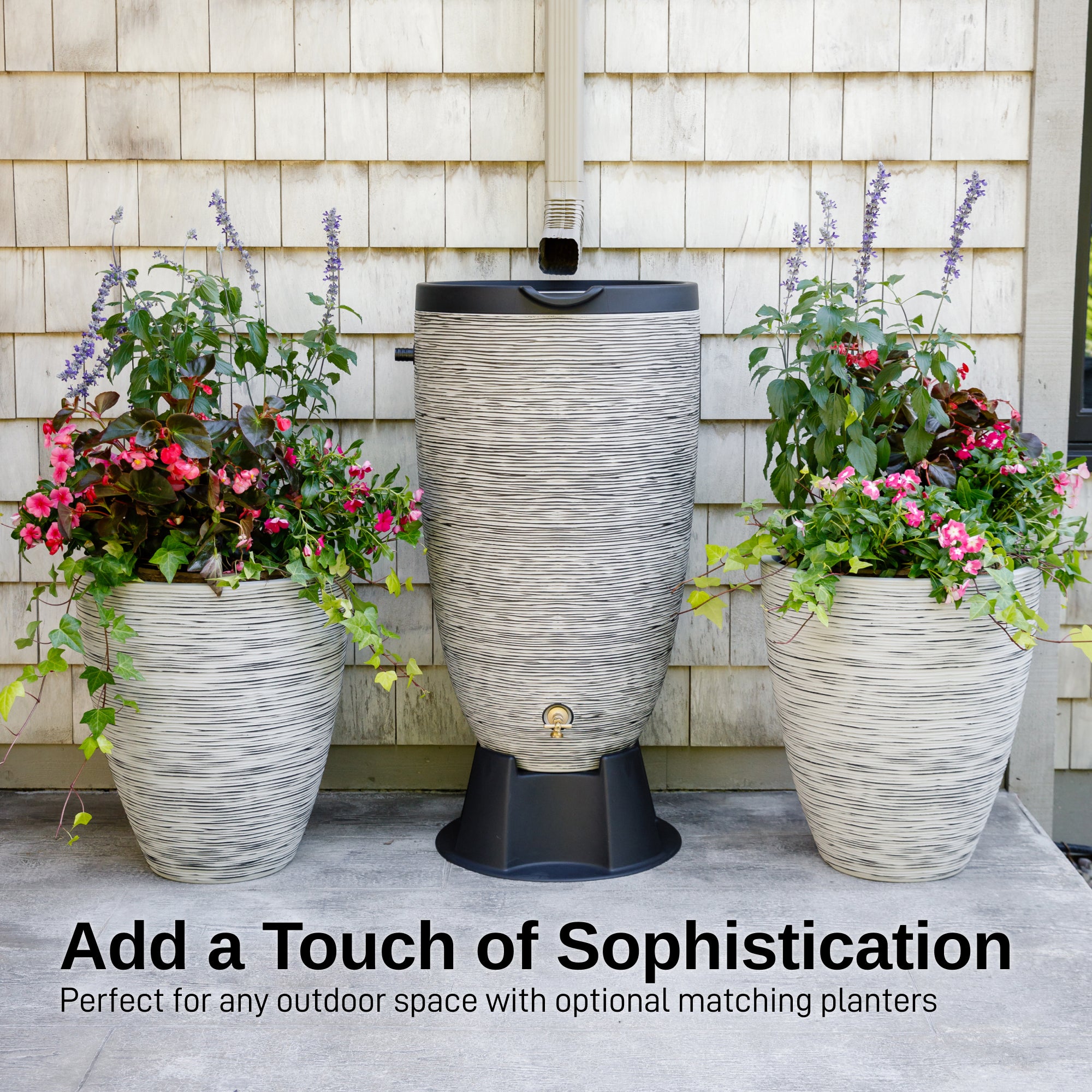 Newport Rain Barrel with Removable Lid and Stand