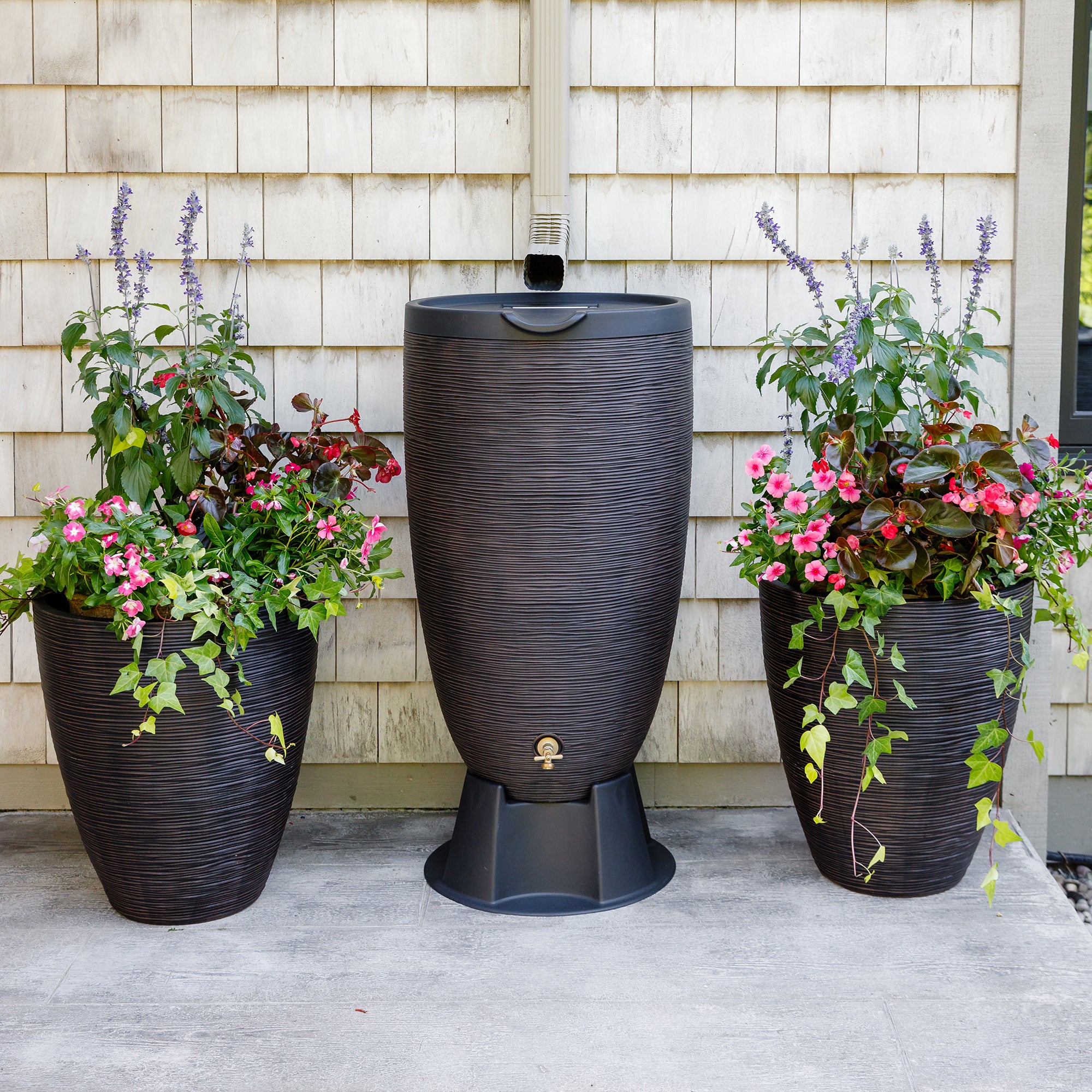 Newport Rain Barrel with Removable Lid and Stand