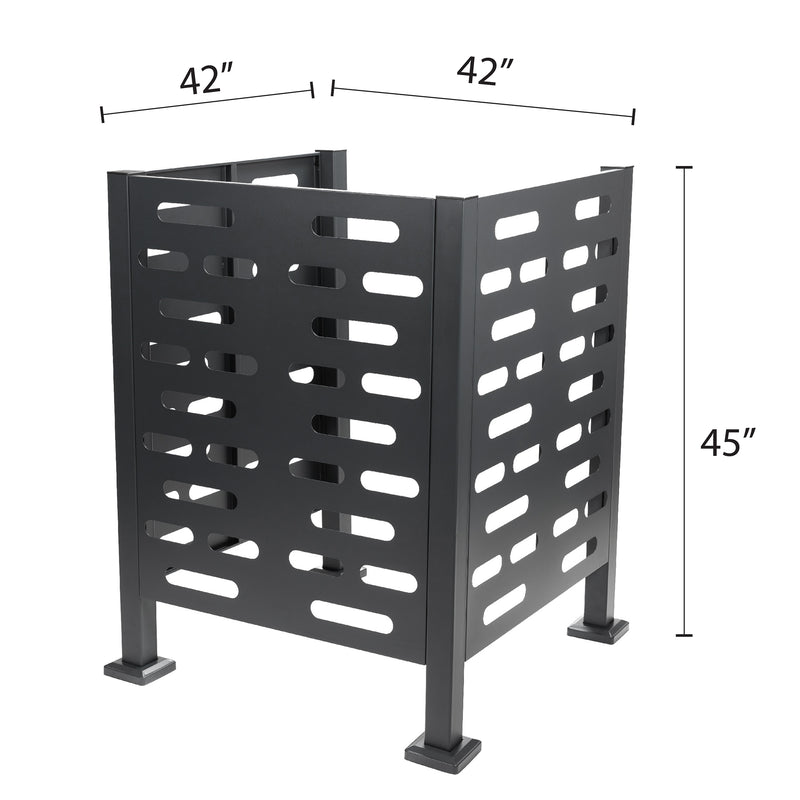 Premium Aluminum Air Conditioner Planter Screen Extra Extra Large 42x42x45 inch, Graphite Colour