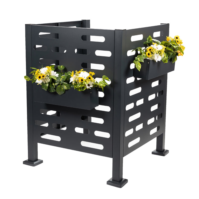 Premium Aluminum Air Conditioner Planter Screen Extra Large 36x36x45 inch, Graphite Colour