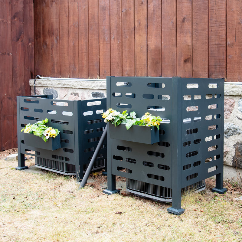 Premium Aluminum Air Conditioner Planter Screen Extra Large 36x36x45 inch, Graphite Colour