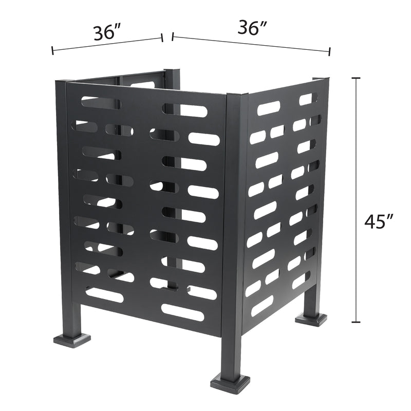 Premium Aluminum Air Conditioner Planter Screen Extra Large 36x36x45 inch, Graphite Colour