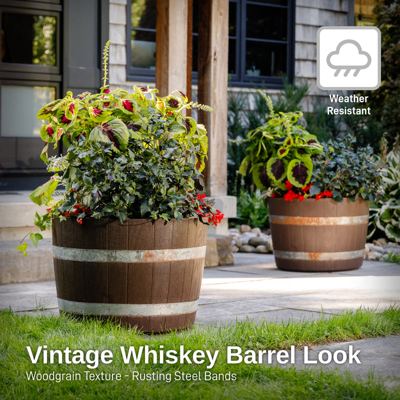 Better Barrel Planter, Walnut Color