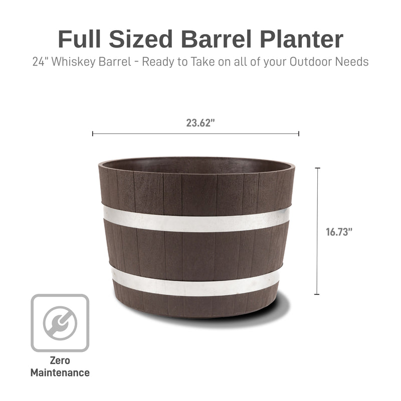 Better Barrel Planter, Walnut Color