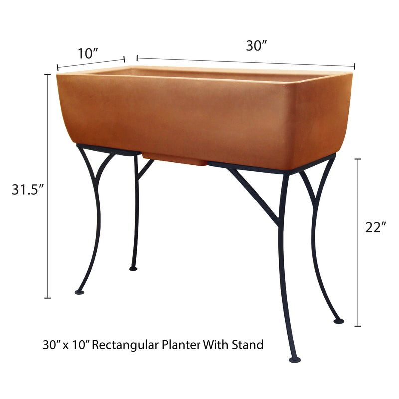 Rectangular Planter With Optional Stand