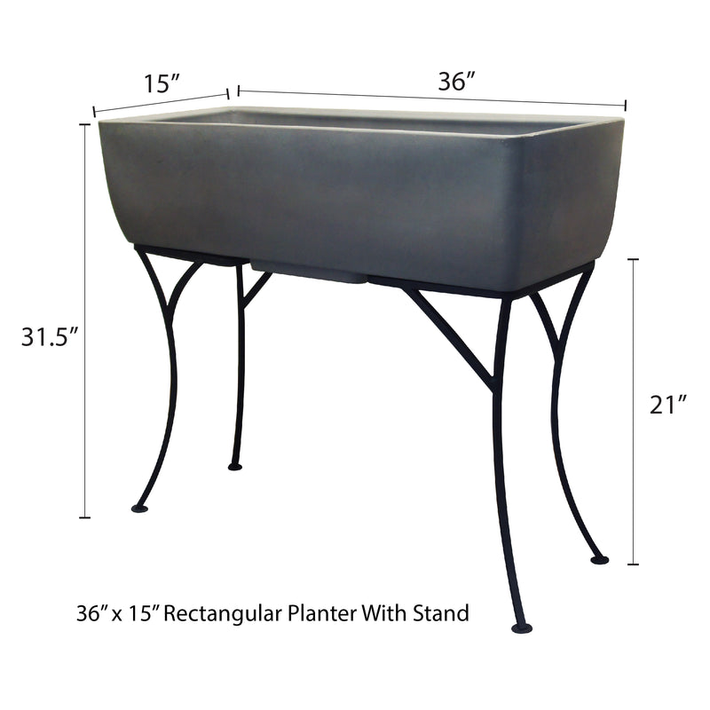 Rectangular Planter With Optional Stand