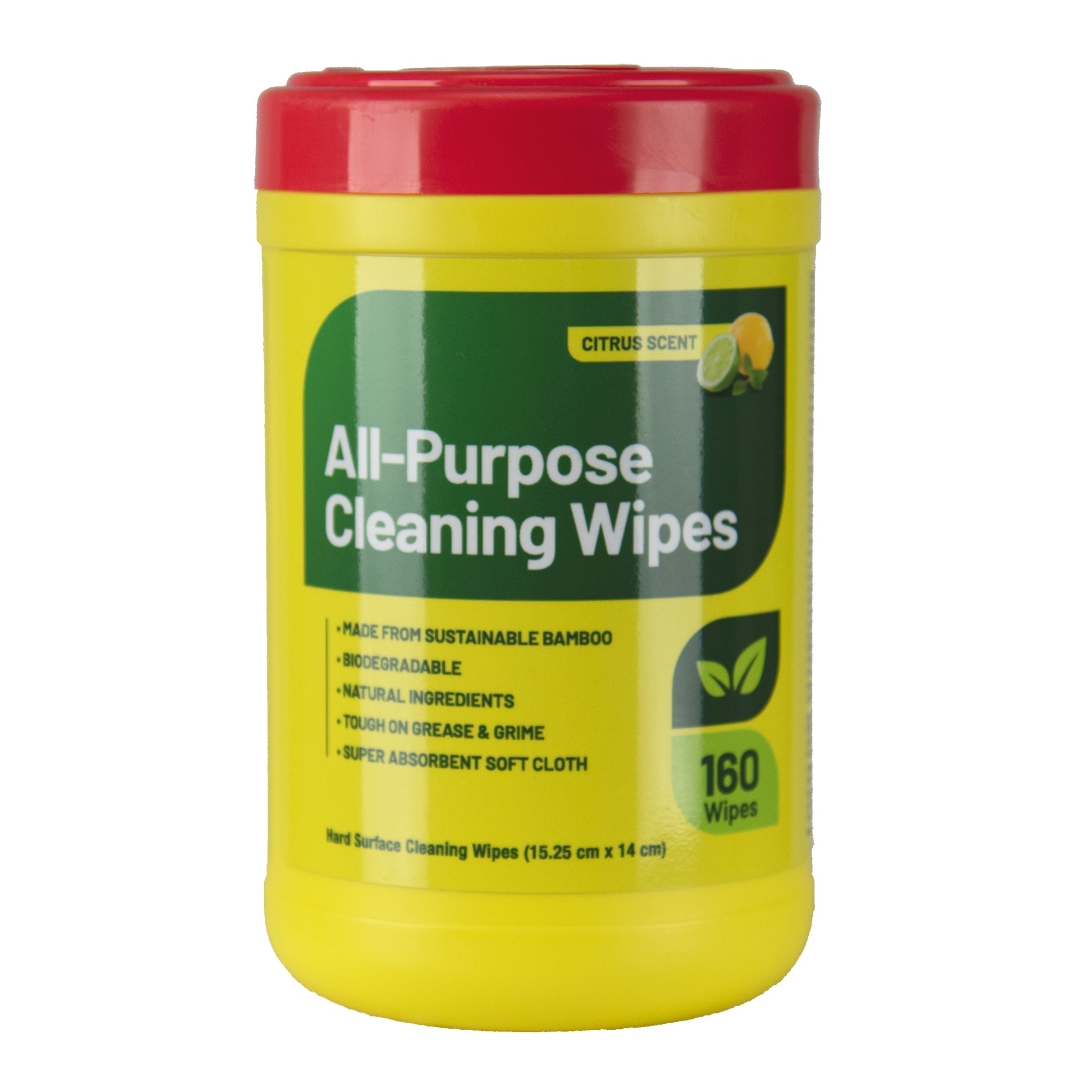 All-Purpose Cleaning Wipes, canister of 160 wipes on a white background