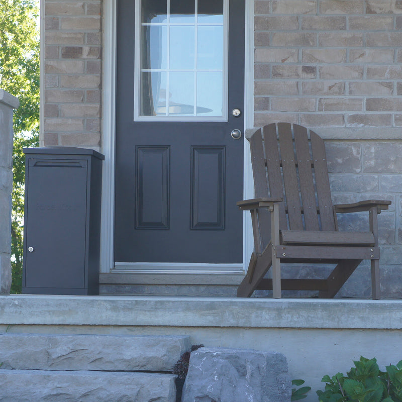 ParcelWirx storage cabinet on a front porch