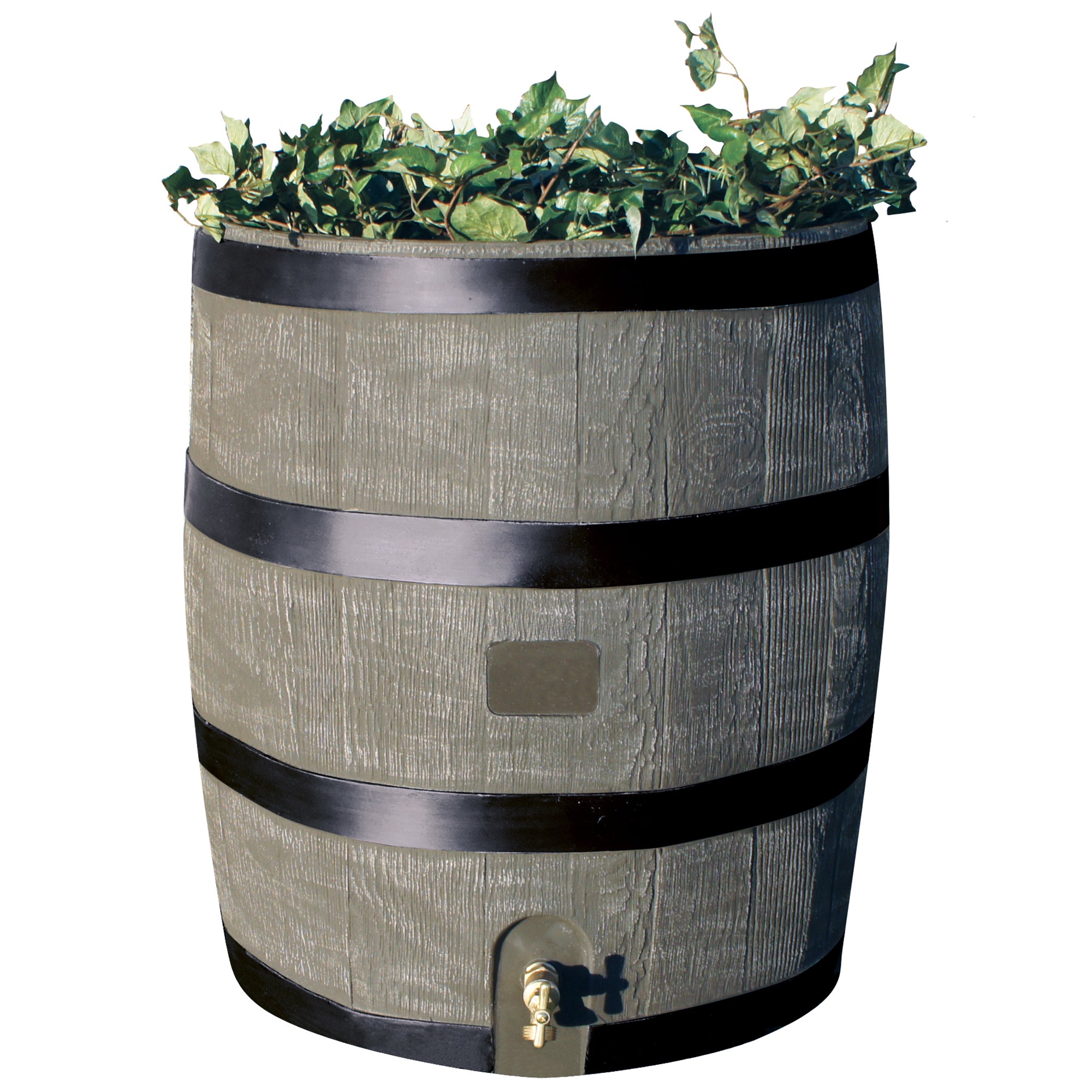 Round Rain Barrel With Planter