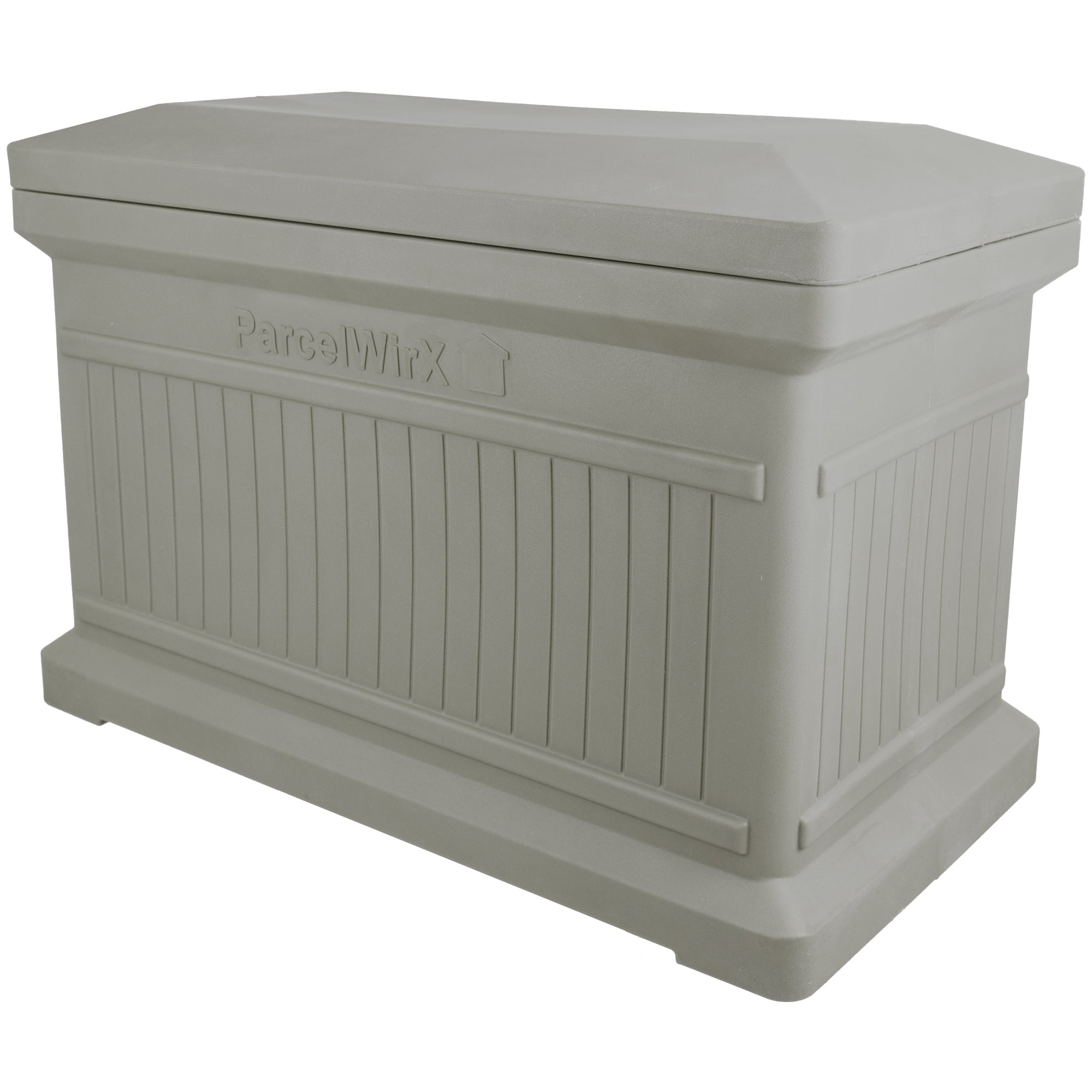Prestige Pewter ParcelWirx horizontal standard on an angle the lid on, white background