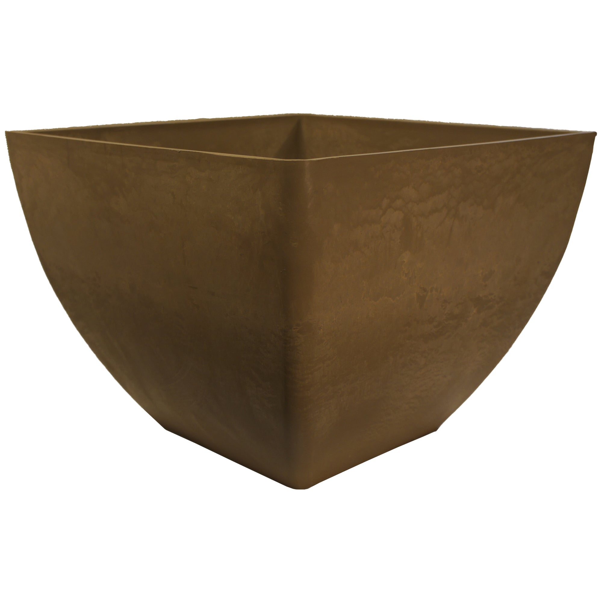 20 inch square planter in oak on a white background