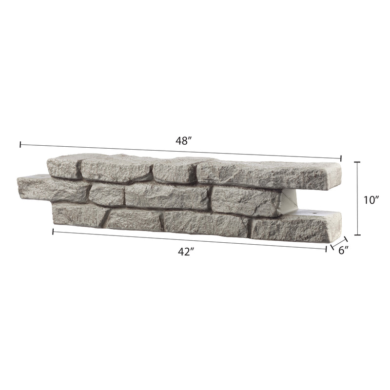 Rock Lock straight piece with measurements on a white background